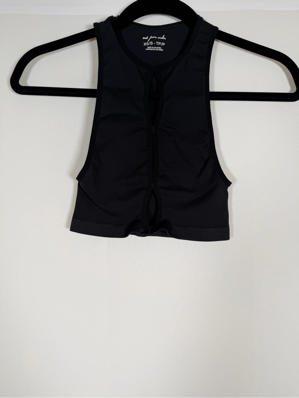 Urban Outfitters Black Cropped Cutout Front Seamless Crop